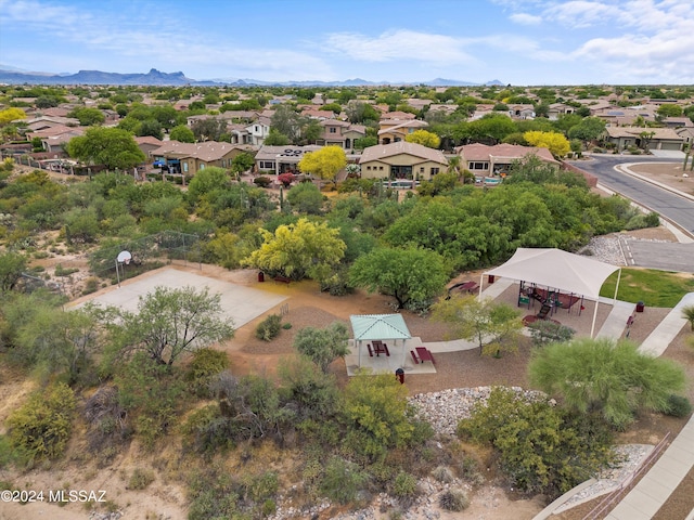 bird's eye view with a residential view and a mountain view