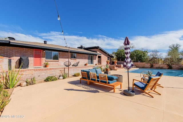 view of patio / terrace with an outdoor hangout area