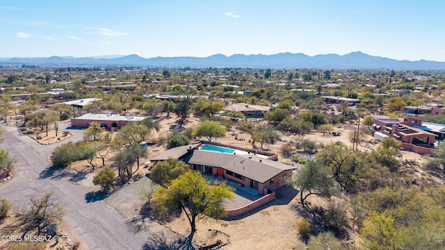 aerial view featuring a mountain view