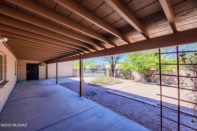 view of patio featuring a fenced backyard