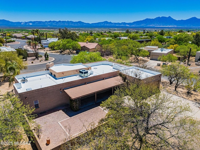 drone / aerial view with a mountain view