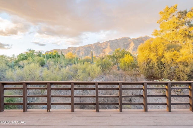 exterior space featuring a mountain view