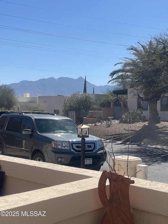 view of road with a mountain view