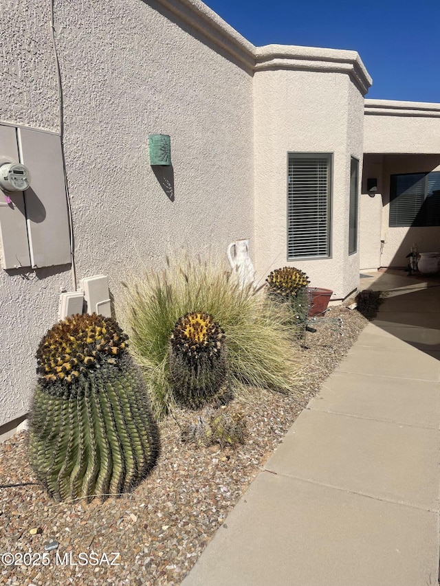 view of property exterior featuring stucco siding