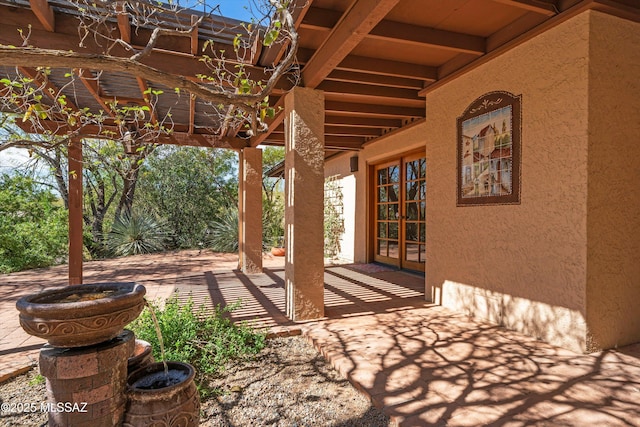 view of patio / terrace featuring french doors