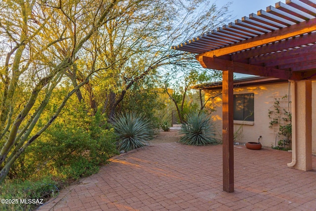 view of patio with a pergola