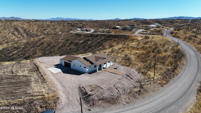 aerial view with a mountain view