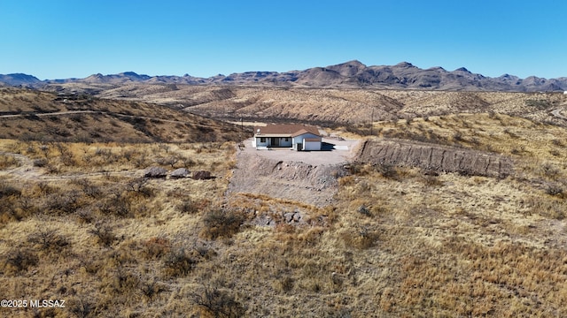 drone / aerial view with a mountain view