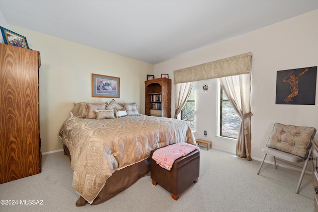 bedroom with carpet floors and baseboards