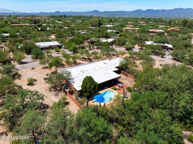 aerial view with a mountain view