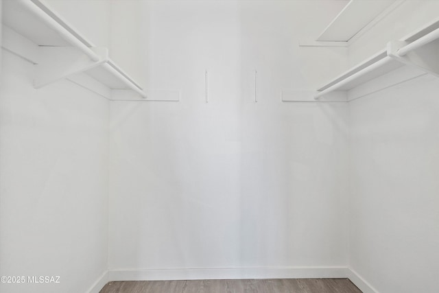 spacious closet with wood finished floors