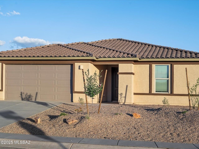 314 N Pecan Pie Pl, Sahuarita, AZ 85629 - ranch-style house with concrete driveway, an attached garage, and stucco siding