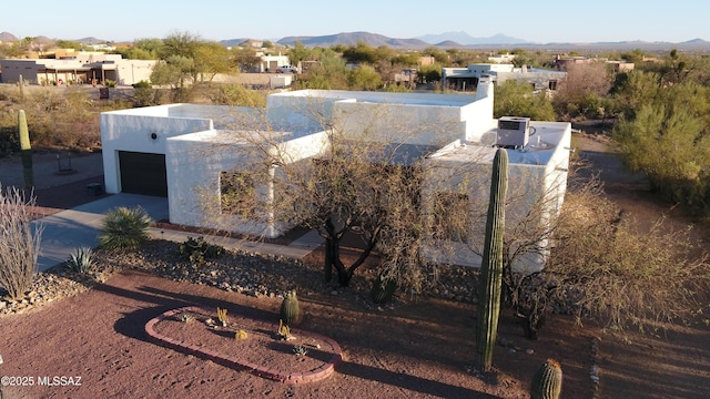 exterior space featuring a mountain view