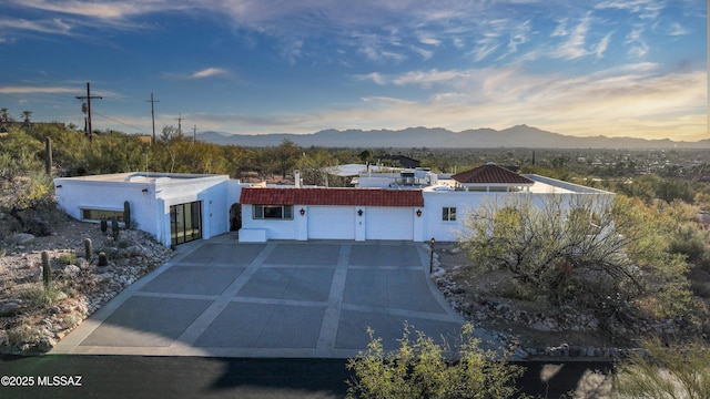 aerial view with a mountain view