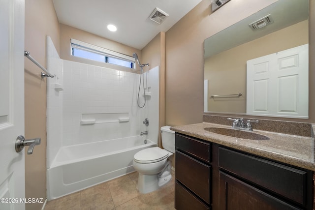 10365 S High Bluff Dr, Vail, AZ 85641 - full bath with toilet, vanity,  shower combination, and tile patterned flooring