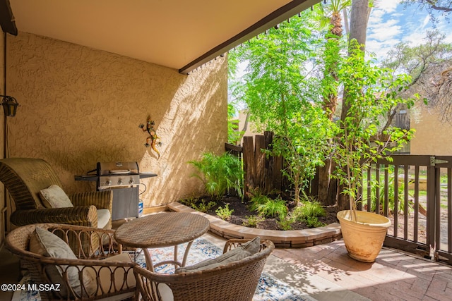 balcony with a grill
