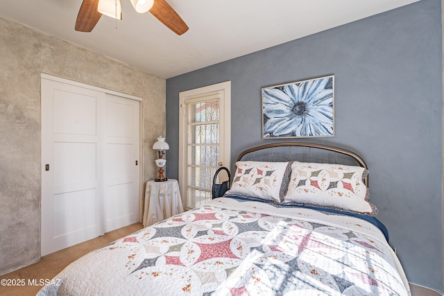 3021 E 2nd St, Tucson, AZ 85716 - bedroom with a closet and ceiling fan