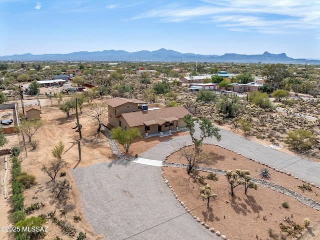 bird's eye view with a mountain view