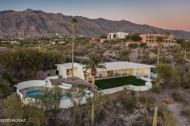 exterior space with a mountain view