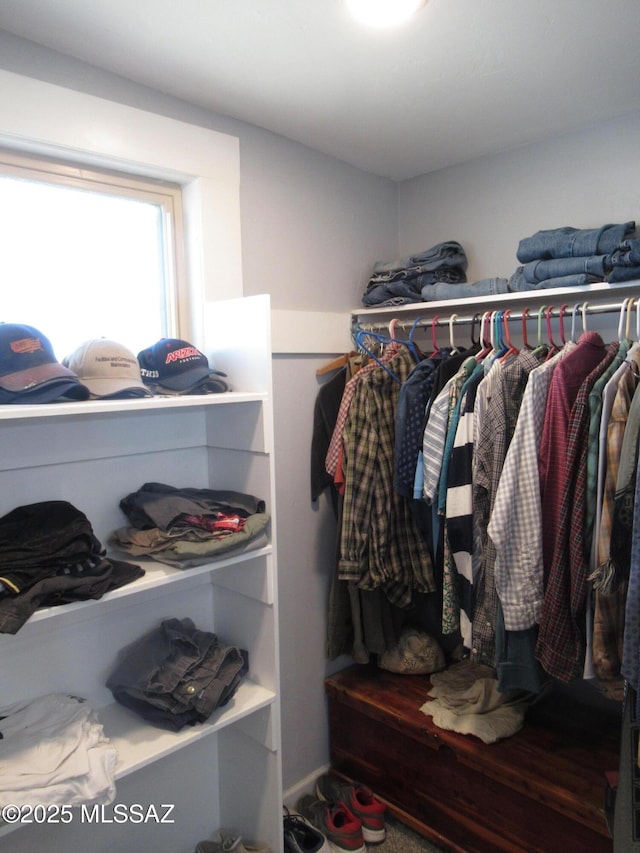 view of walk in closet