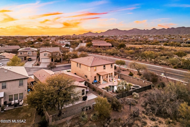 13076 N Desert Olive Dr, Oro Valley, AZ 85755 - bird's eye view featuring a mountain view and a residential view