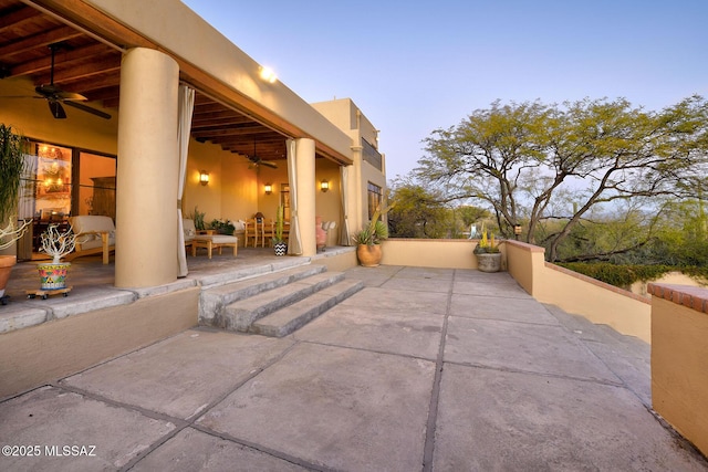 view of patio / terrace with a ceiling fan