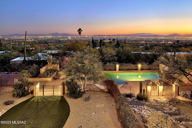 aerial view featuring a mountain view