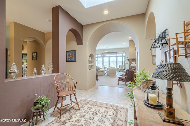 hallway with recessed lighting