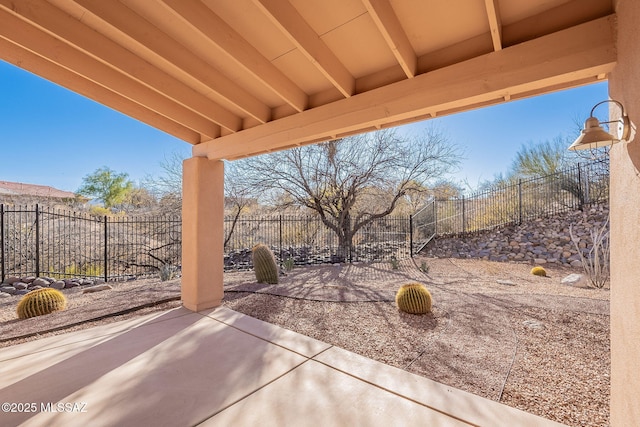 view of patio with a fenced backyard