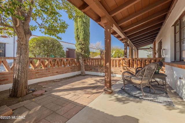 view of patio with fence