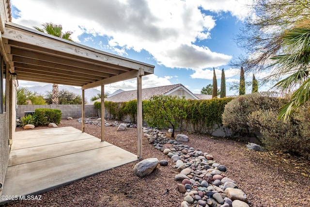 view of patio featuring a fenced backyard