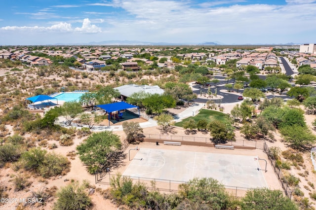 aerial view featuring a residential view