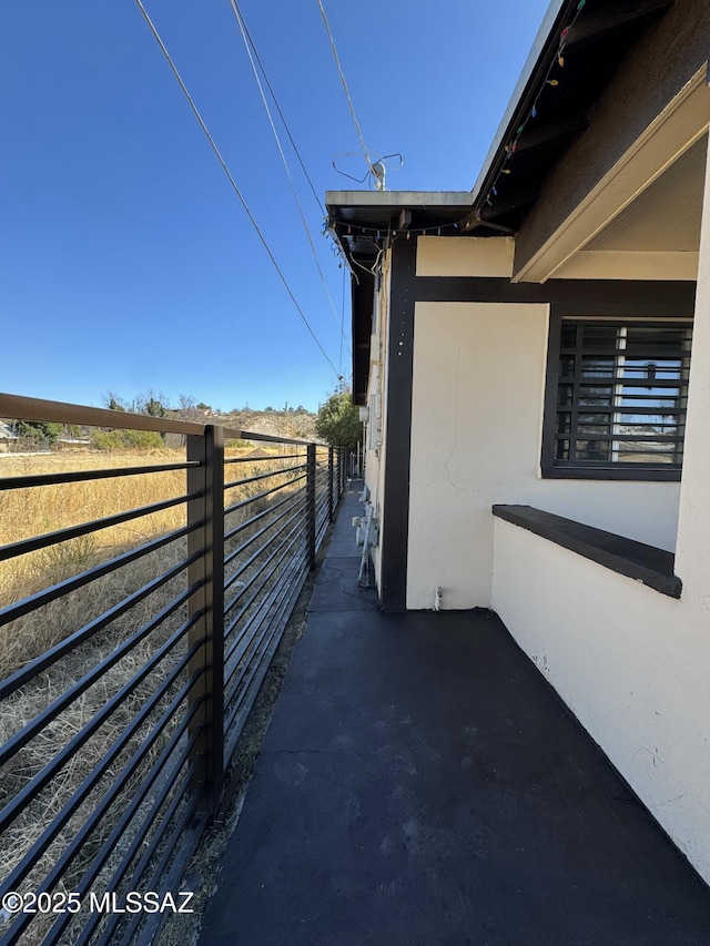 view of home's exterior with stucco siding