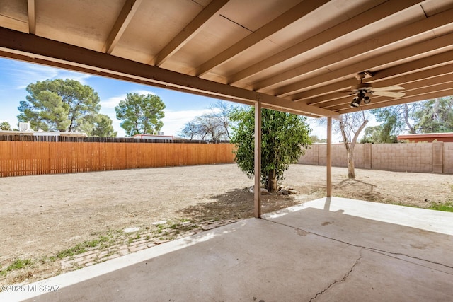 view of patio with a fenced backyard