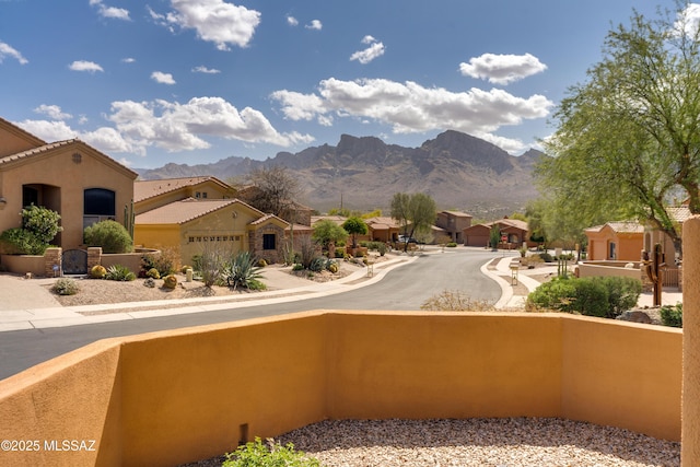 view of mountain feature featuring a residential view
