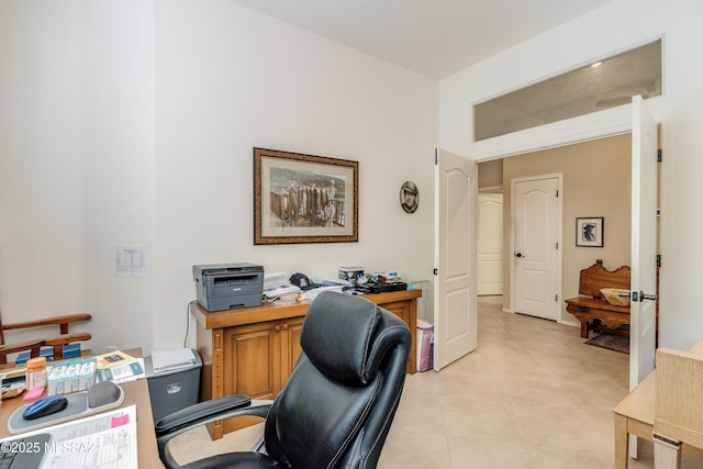 office featuring light tile patterned floors