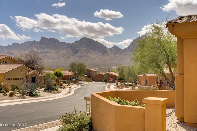 view of mountain feature featuring a residential view