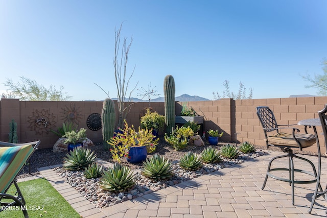 view of patio / terrace featuring a fenced backyard