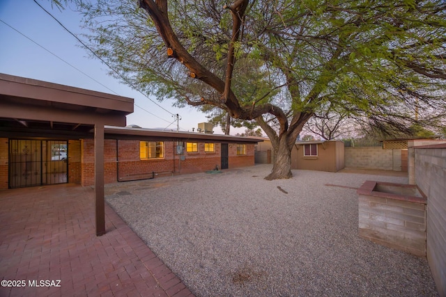 view of yard with a patio area and fence