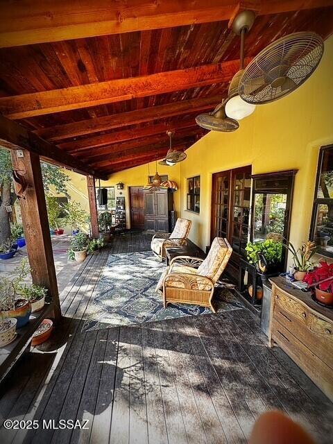 deck featuring ceiling fan