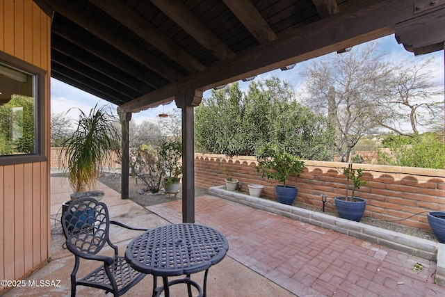 view of patio with fence