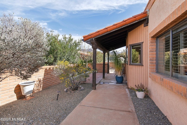 view of patio / terrace with fence