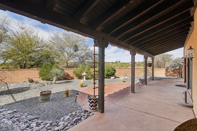 view of patio / terrace featuring a fenced backyard