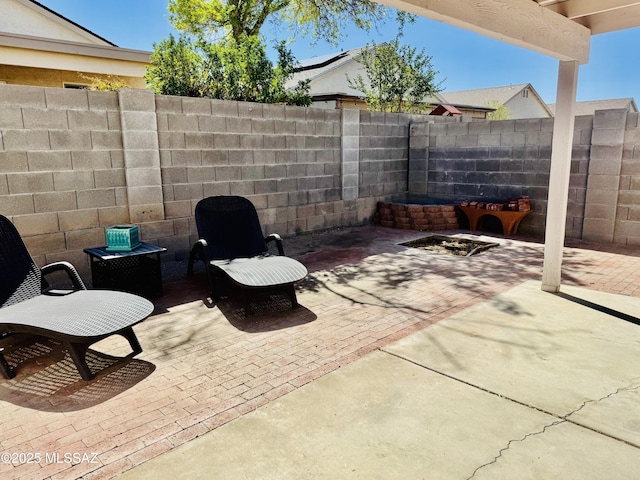 view of patio / terrace featuring a fenced backyard