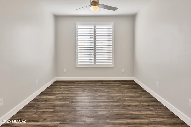 30776 S Sand Hurst Ln, Oracle, AZ 85623 - spare room with a ceiling fan, dark wood-style flooring, and baseboards