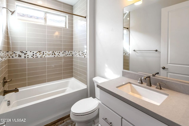 30776 S Sand Hurst Ln, Oracle, AZ 85623 - full bathroom featuring toilet, bathtub / shower combination, and vanity
