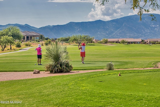 30776 S Sand Hurst Ln, Oracle, AZ 85623 - view of community featuring a mountain view, a yard, and view of golf course