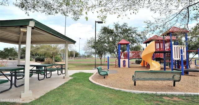 community play area featuring a yard