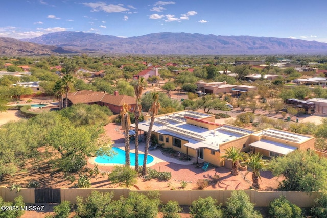 10931 E Via Tranquilla, Tucson, AZ 85749 - bird's eye view of a mountain backdrop and a pool