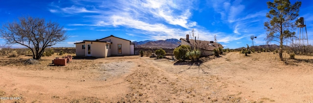 exterior space with a mountain view